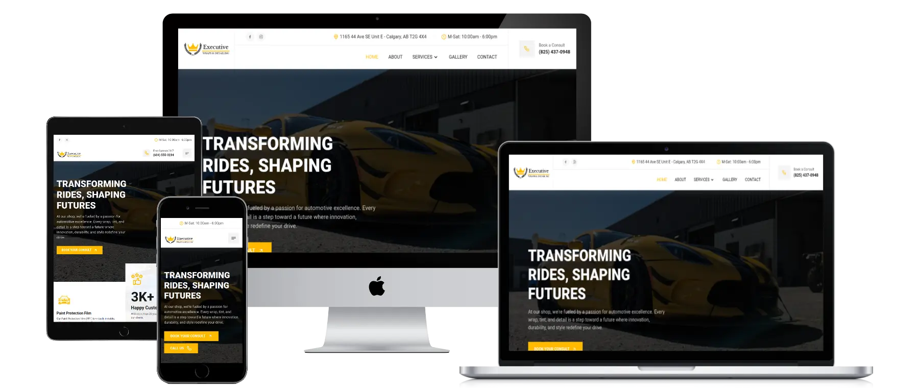 executive wraps website snapshop