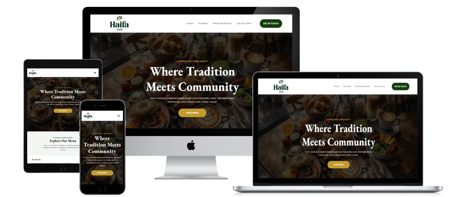 haifa cafe website snapshop