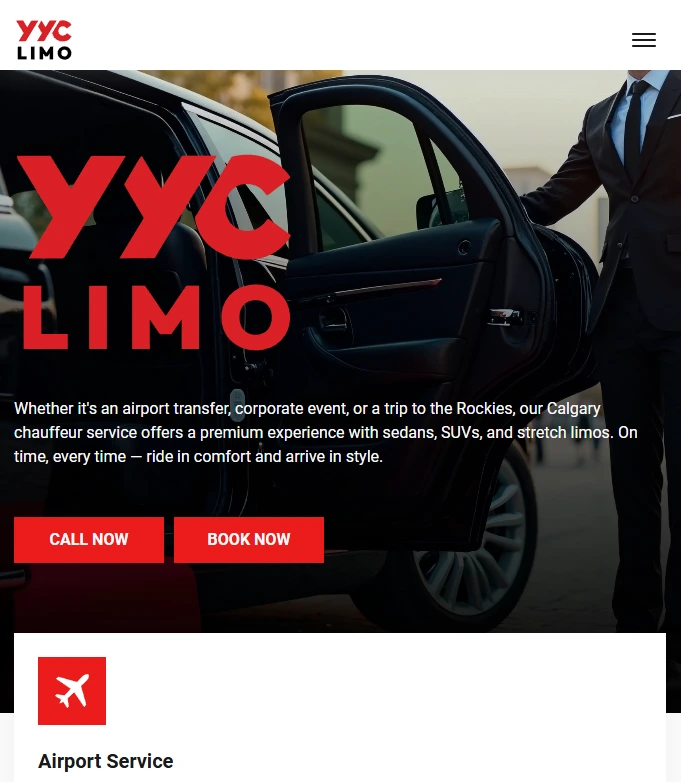 YYC Limo Landing Page