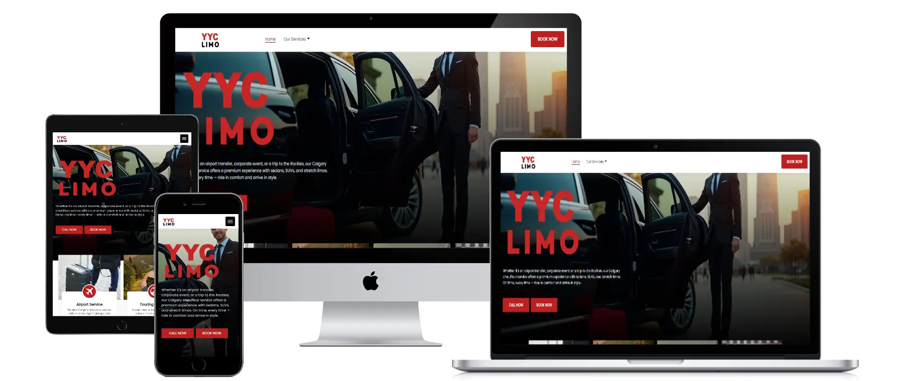 yyc limo website screenshot